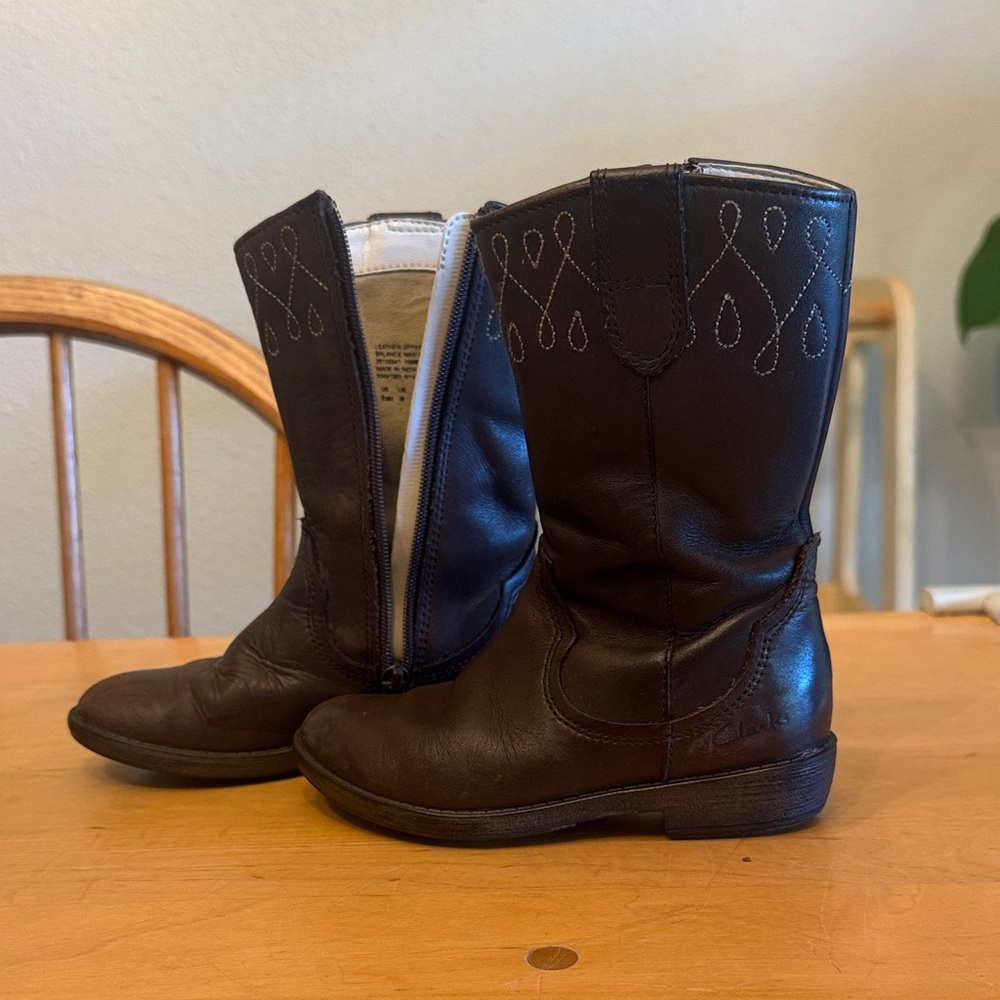 Clarks Dark Brown Kids Boots